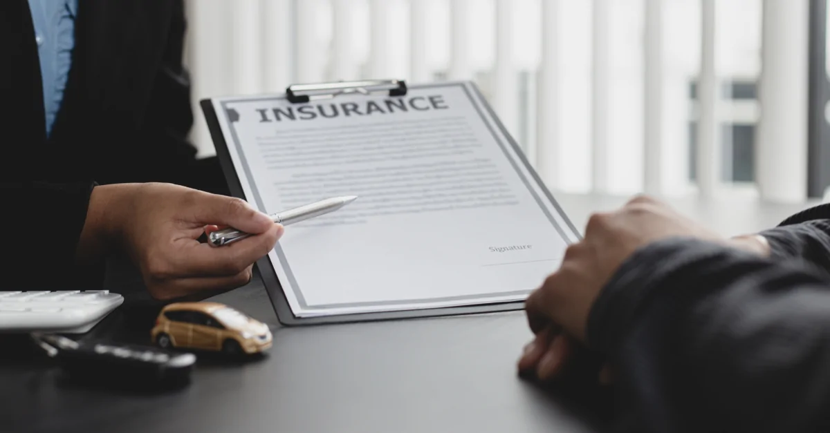 A photo of an insurance policy